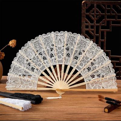 Europese Retro Lolita Kant Cheongsam Bamboe Fan - Fotografie & Optreden Prop voor Vrouwen