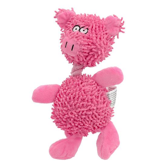 Indestructible Dog Chew Toy for Aggressive Chewers Soft Plush Puppy Teething Toy Interactive Squeaky Stuffed Animal Toy for Small Medium Large Dogs Little Pig