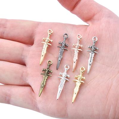 30PCS Metal Alloy Mini Sword Charm Small Pendant Jewelry Making Accessories Suitable for Jewelry Making and Crafts