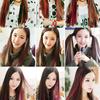 Women Synthetic Hair Long Straight Multi Colors Extension Hairpiece Party Wig