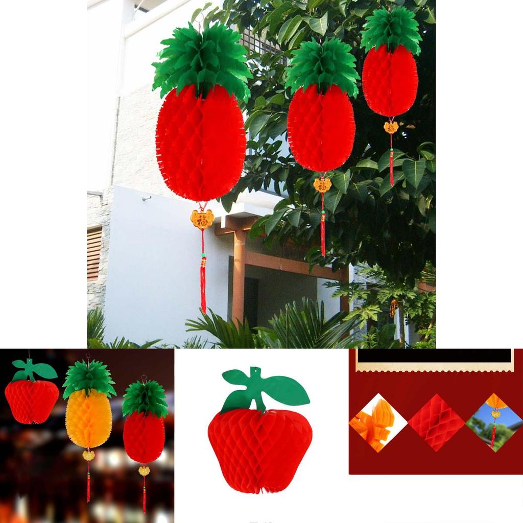 Vibrant Pineapple Apple Lanterns Perfect For Chinese New Year And Festive Home Decorations