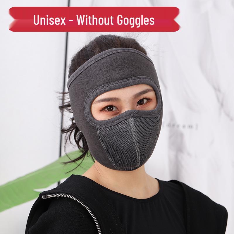 Winter Cycling Windproof Face Mask with Goggles - Breathable Fleece for Men & Women