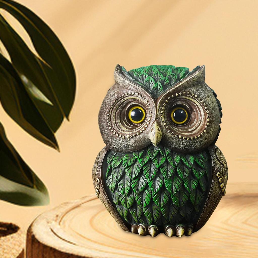 Ornement Chouette Créative Figurines d'Oiseaux Artisanat d'Art Statue Chouette de Bureau pour Maison de Poupée Mariage Armoire Chambre à Coucher Cadeau pour Amoureux des Chouettes