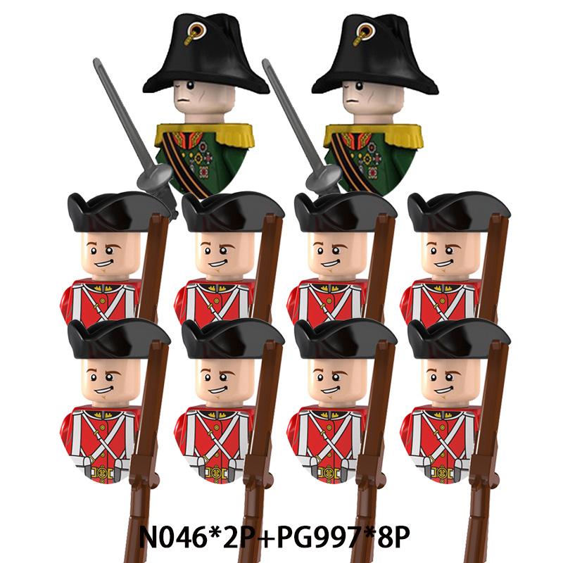 Mittelalterliche Napoleonische Kriege Herzog Marschall Kaiserliche Marine Militärfiguren Waffen Pistolen Anzüge Bausteine Kinderspielzeug Jungen Geschenke