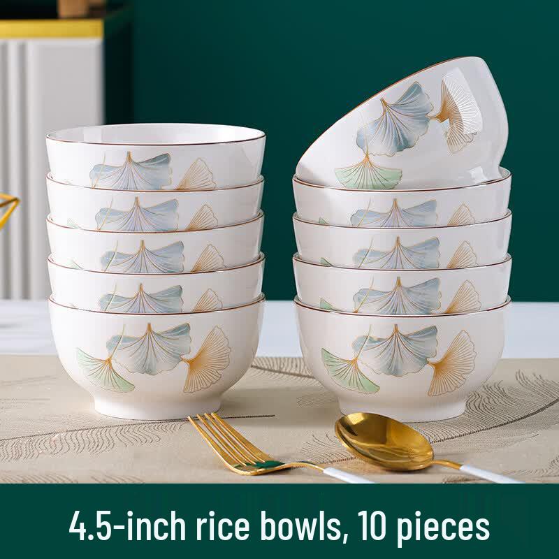 OIMG Ginkgo Time 4.5-inch Ceramic Rice and Salad Bowls