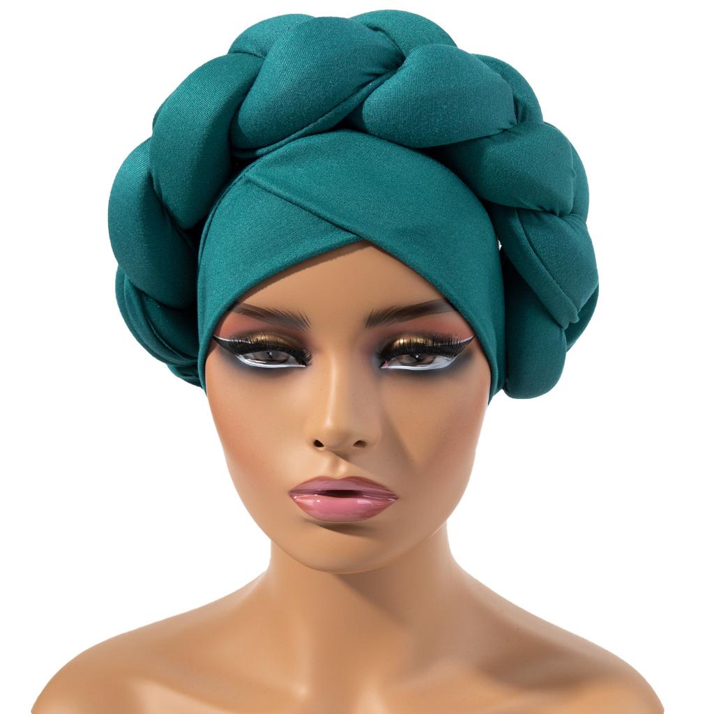 Exaggerated Big Braid Head Band Europe Bohemian Style Flax Turban Cap For Women Nigeria Wedding Party Headpiece Female Headbands