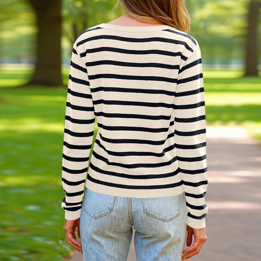 Dames Lett Åpen Front Langermet Casual Knappelukking V-hals Cardigan Genser