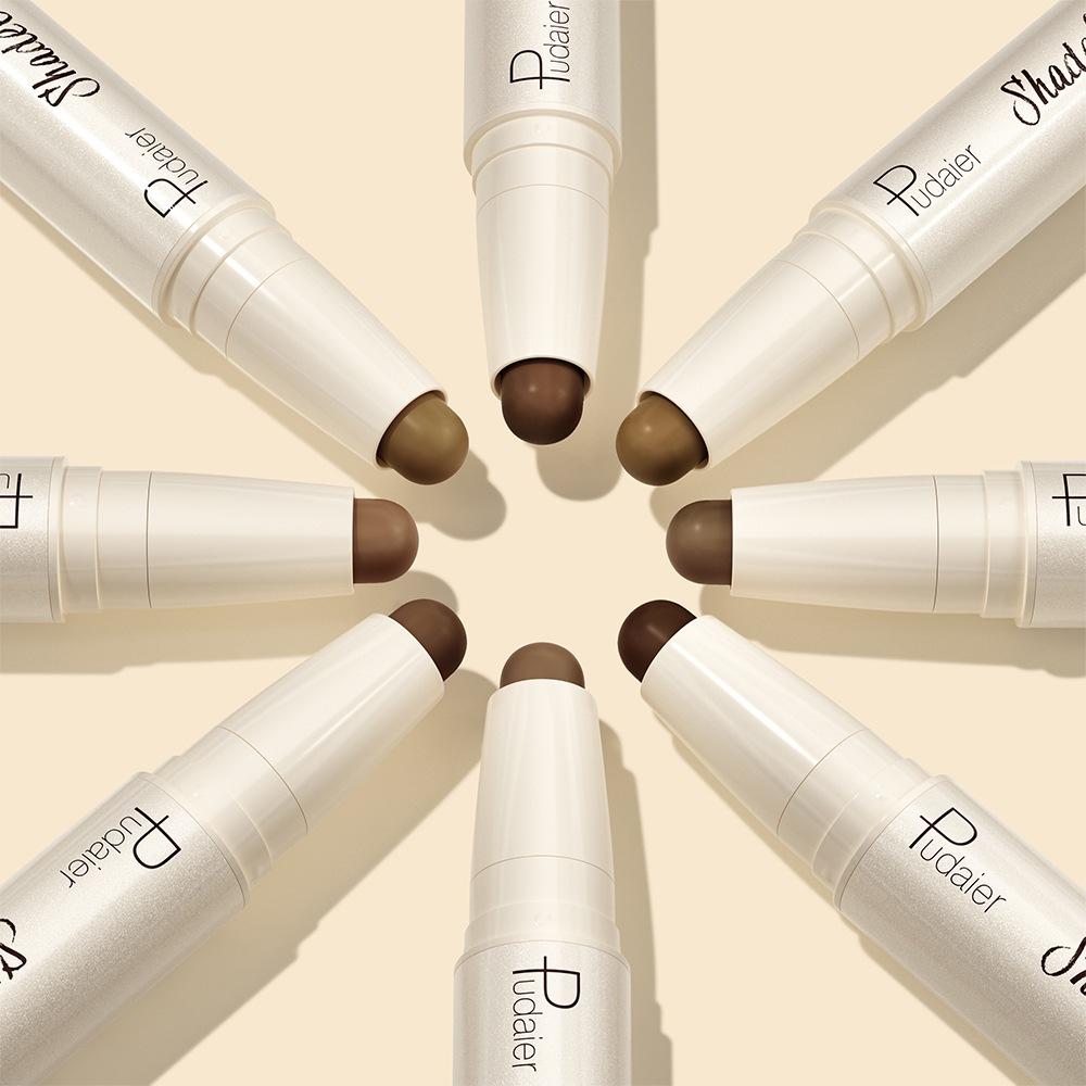 Feuchtigkeitsspendender Seidiger Dreidimensionaler Konturstift Natürlich Matt Zweifarbiger Gesichts-Highlighter Aufheller Nasenschatten Make-up Concealer