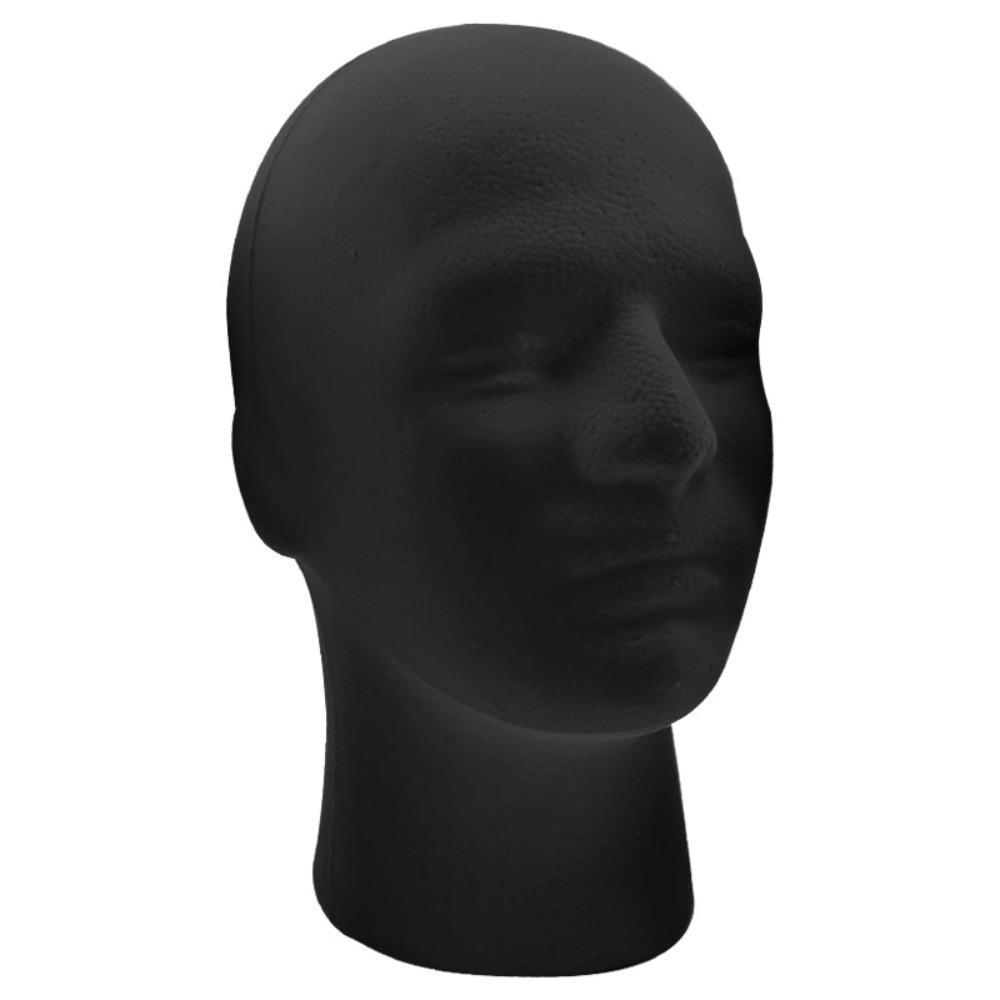 Wig Foam Head Model Black Color Display Stand Rack Male Mannequin Head  Photography Prop