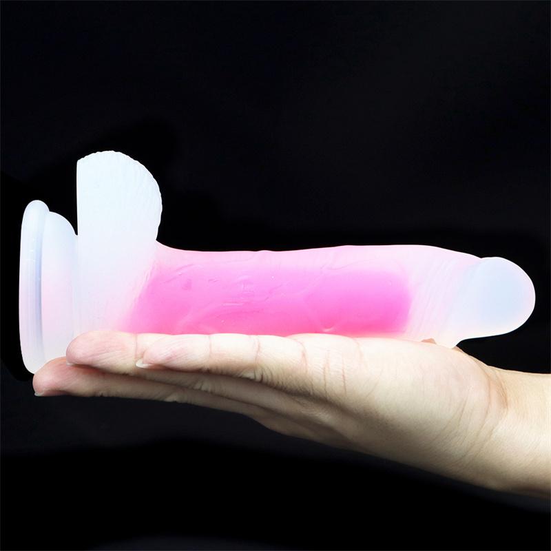 Ženské dildo Silikonové produkty Simulace Dospělý Malý Průhledný Svítící Měkké Sexuální Hračky