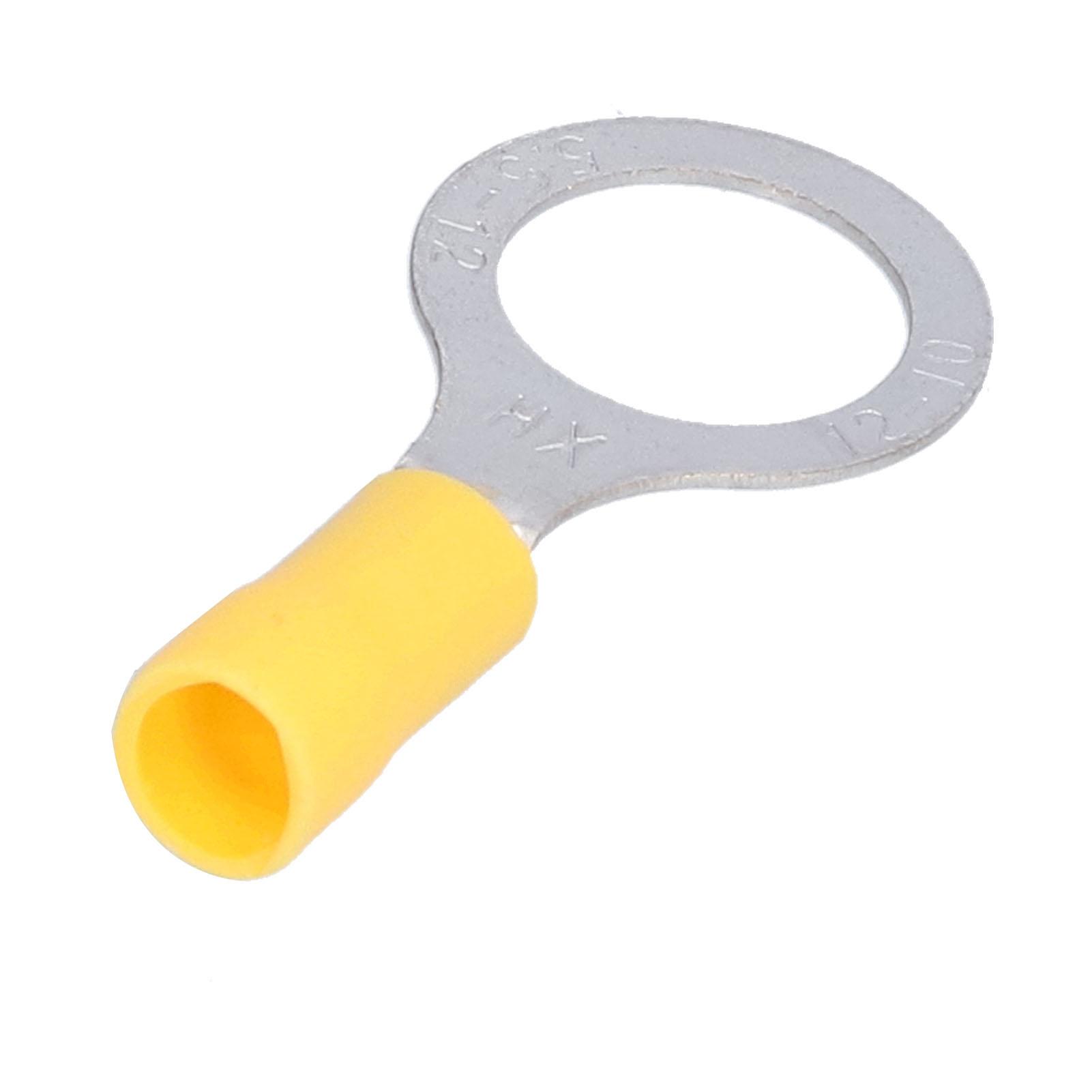 

25Pcs Terminal Electrical Wire Cable Crimp Connector RV5‑12 Accessories Set Kit Yellow Cable Crimp Terminal Terminal