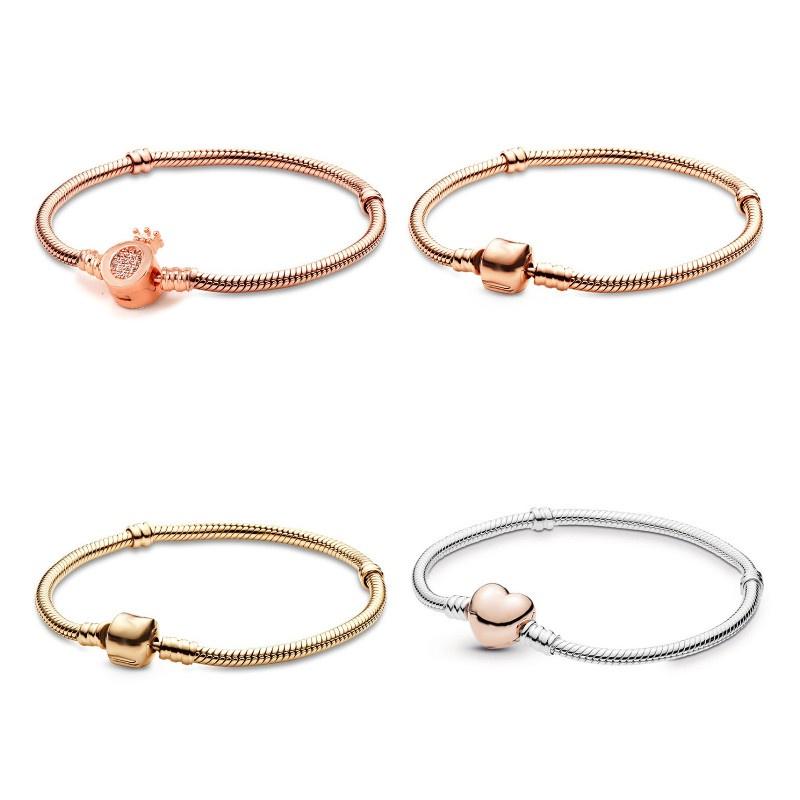 Pandora Heart Shape Crown Clasp Bracelet In Rose Gold Stylish And Durable Gift