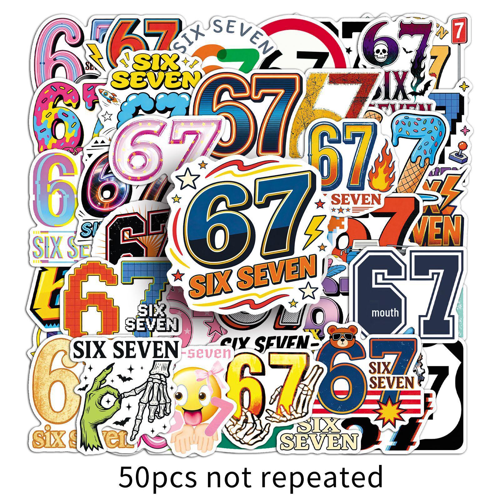 50-Sheet Creative Childlike Numbers & English Letters Graffiti Stickers Notebook Journal