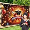 Congratulatory Graduatio Celebration Theme Party Decoration Background Graduates Backdrop Photography Studio Props Student Gifts