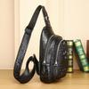 Men's Crocodile Pattern Large Capacity Crossbody Chest Bag