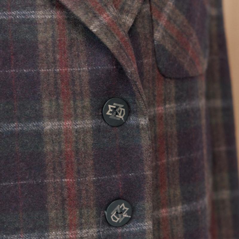 Maxza Multi Check Wool Blend Crop Jacket  Wine  Cd02qj300on