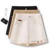 2025 Women's High-Waisted A-Line Denim Shorts: Summer-Ready, Thin, Versatile, Casual, Wide-Leg with Cuffed Hem