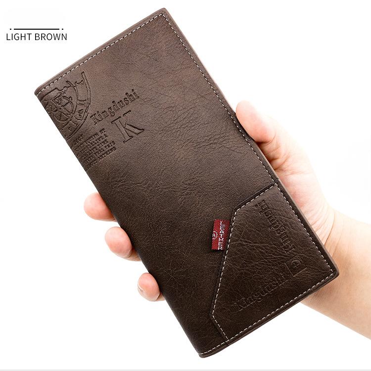 Herren PU Leder Lange Clutch Herren Visitenkartenhalter Herren Geldbörse Braun Schwarz Kaffee Herrenmode Taschengeldbörse