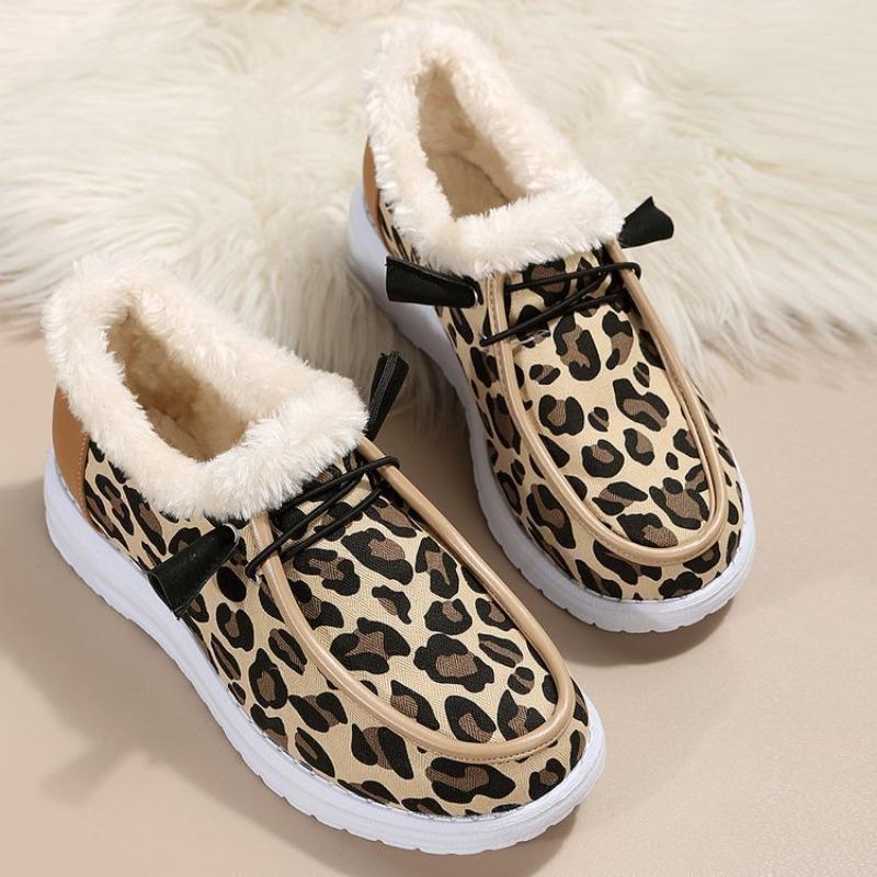 

Женские зимние ботинки больших размеров с леопардовым принтом на осень/зиму 2025 - на флисовой подкладке, на плоской подошве, в стиле слипонов 43