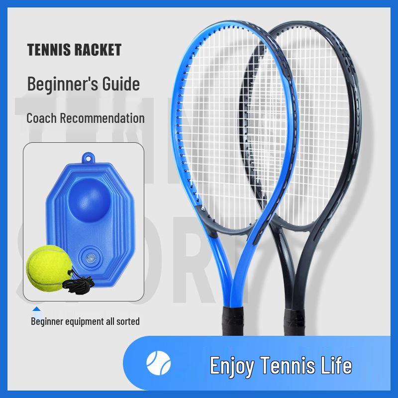 Tennis Training Rebounder Set with Single Racket for Beginners