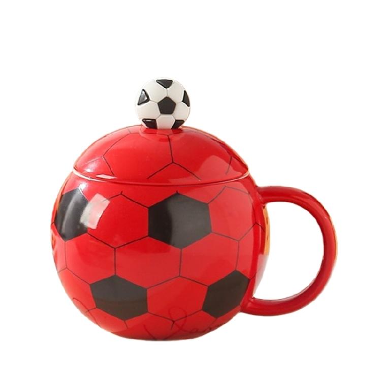 Kreativer Fußball-Form Trinkbecher 14oz Keramik-Fußballbecher Für Partys DekorationUnd Sammlerstücke