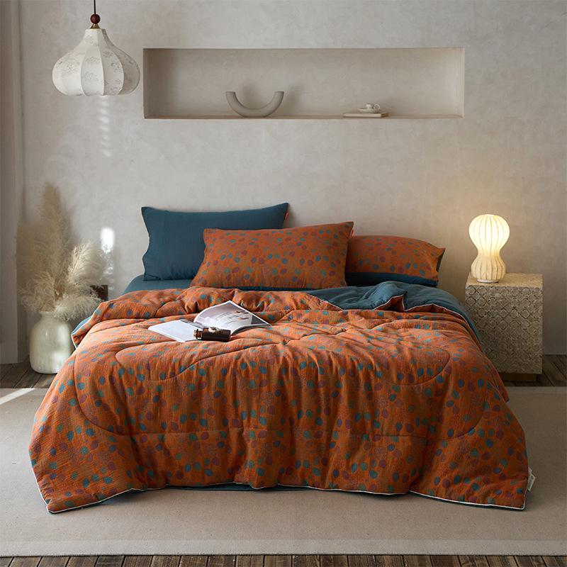 2026 A-Class Cotton Double Layer Jacquard Summer Quilt 4-Piece Set - Breathable, Non-Stuffy, Machine Washable Bedding