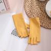 Cycling Workout Anti-UV Velvet Fingerless Gloves Half Finger Gloves Women Mittens