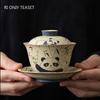 110ml Chinese Ceramic Gaiwan Handmade Panda Bamboo Leaf Tea Tureen Travel Portable Tea Bowl Household Teaware Accessories