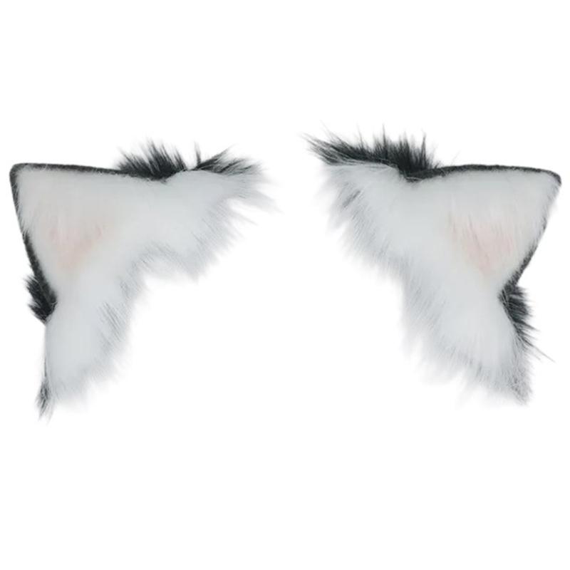 Realistic Wolf Ear Headbands Carnivals Party Plush Headpiece Movie Enthusiasts Party Role Play Animes Makeup Hairband