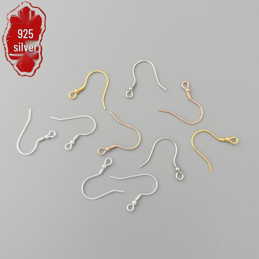S925 Sterling Silver U-Shaped Ear Hook Ring with Plain Silver Components