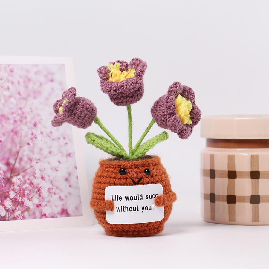 33 Styles Crochet potted tabletop Words of encouragement forget-me-not crochet orange convolia heart-warming ornament