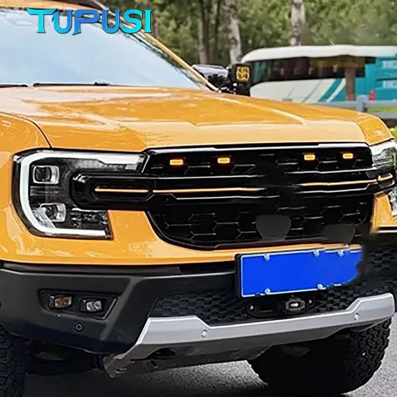 Amber White for Ford Ranger Wildtrack T9 2023 2024 2025 Car Front Grille LED Light Modified Vehicle Daytime Running Lamp