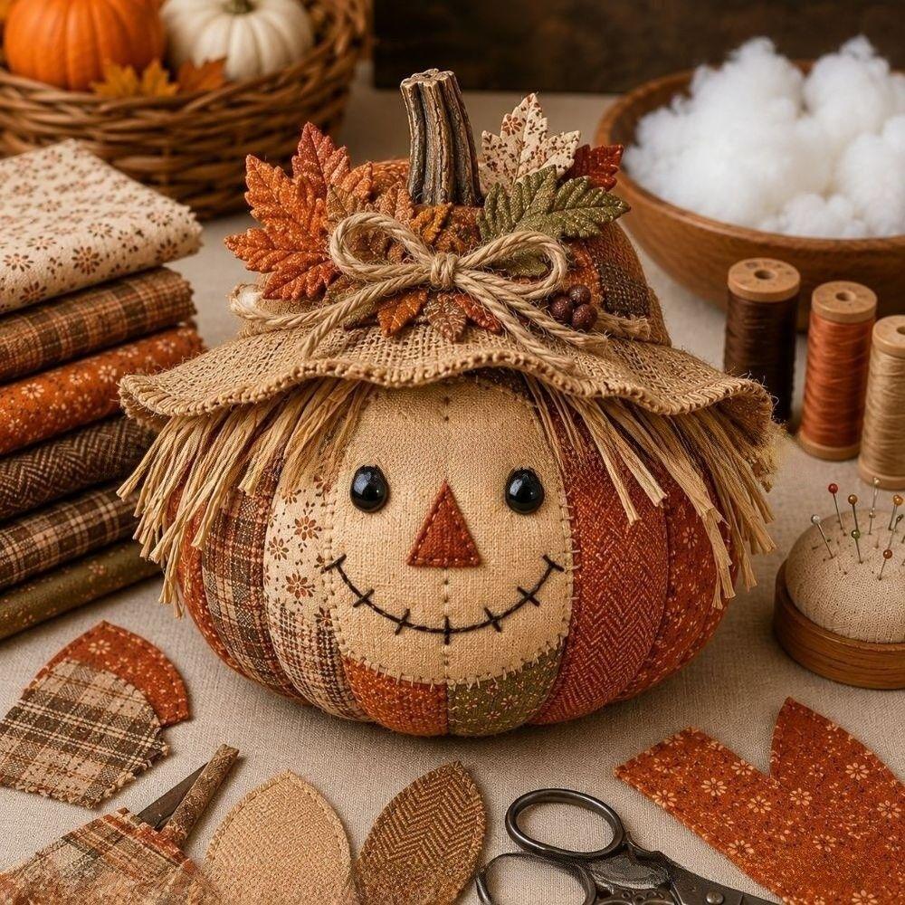Whimsical Design Patchwork Pumpkin Fabric Kit Patchwork Pumpkin Friends Kit Autumn Home Decor