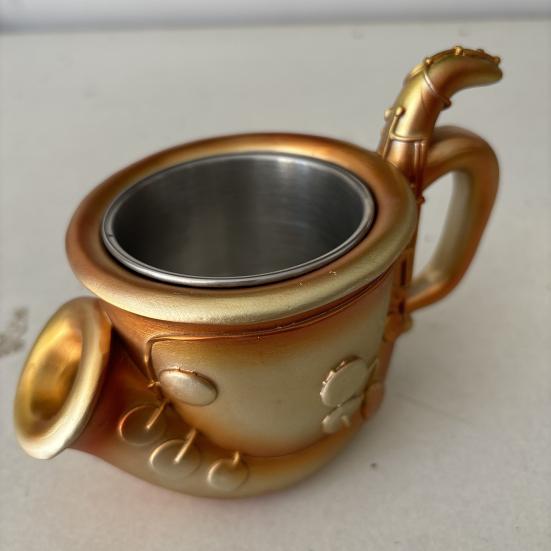 Musical Instrument Coffee Mug Ornament Guitar Piano Violin Drum Saxophone Electric Guitar Resin Mug Novelty Music Cup Gifts for Music Lovers Men Women