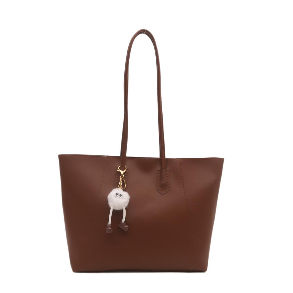 Stylish And Trendy Large Pu Tote Bag For Women In Black Coffee Yellow Brown And Red Colors