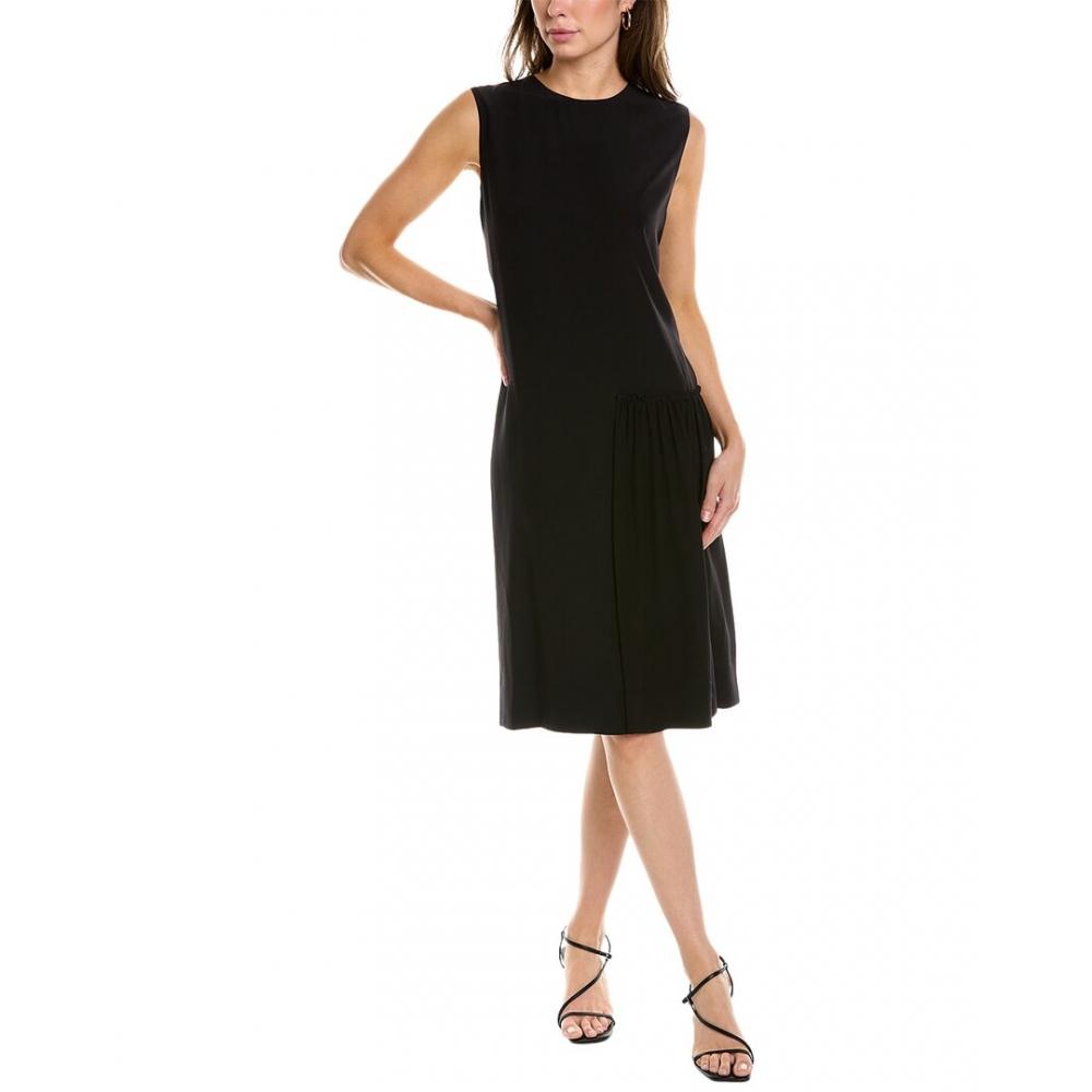

Salvatore Ferragamo Ferragamo Pleated Silk Dress Black EU 44 (L)