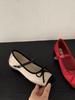 French gentle bow Mary Jane shoes women's shoes inner height increase early spring new ballet shoes with skirt single shoes