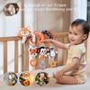 Kontrast Black White Spiral Baby Toy 0-9 Months Fox Activity Spiral for Car Seat, Plush Hanging Toy with Rattles Teether for Baby Backseat