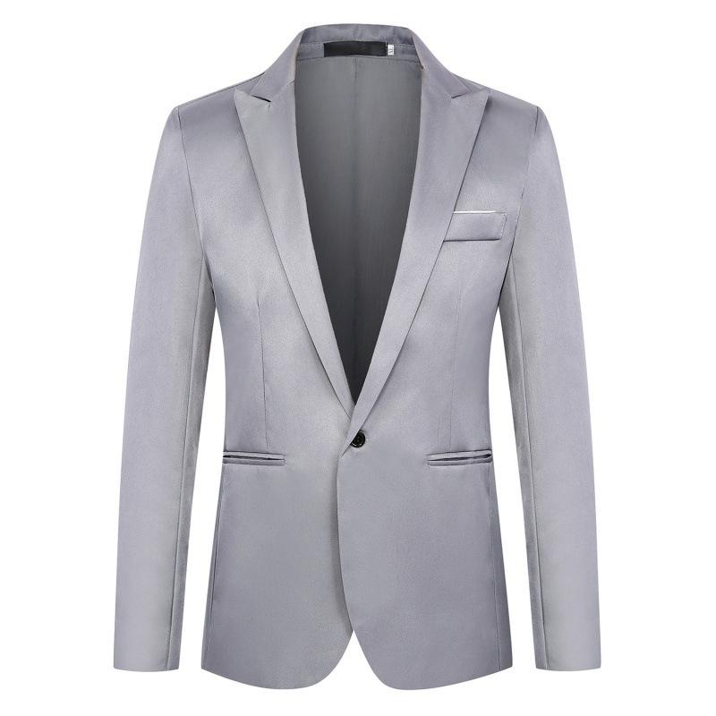 Men's Slim Fit Casual Blazer: One-Button Fashion Business Suit Jacket