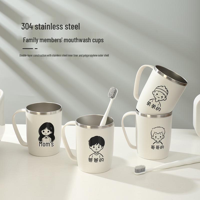 304 Stainless Steel Family Toothbrush Holder - Parent-Child Set for 3-5 Members