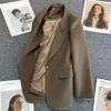 Marynarka damska Kurtka zapinana na jeden guzik, z kołnierzem z klapką, styl swobodny lub biurowy, garnitur damski Duży rozmiar Luźne kurtki zimowe Płaszcze dla kobiet