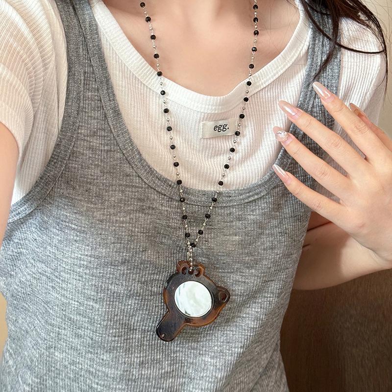 Böhmische Seestern-Halskette: Bunte Perlenkeramik Ethno-Stil mit gewebter Kordel für Damen