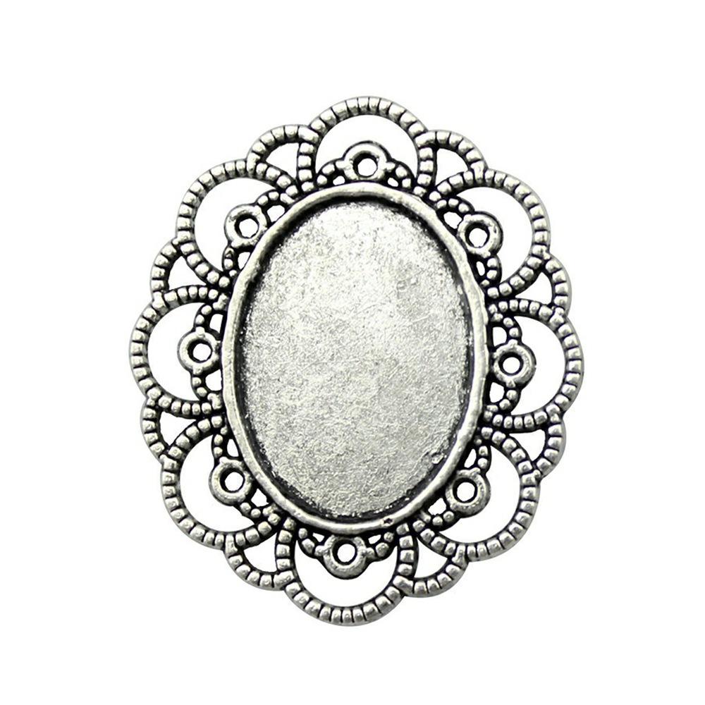 10 Stück 18x25mm Innenmaß Antik Silber Plated 31 Stile Cameo Cabochon Basis Fassungen Anhänger Halskette Zubehör