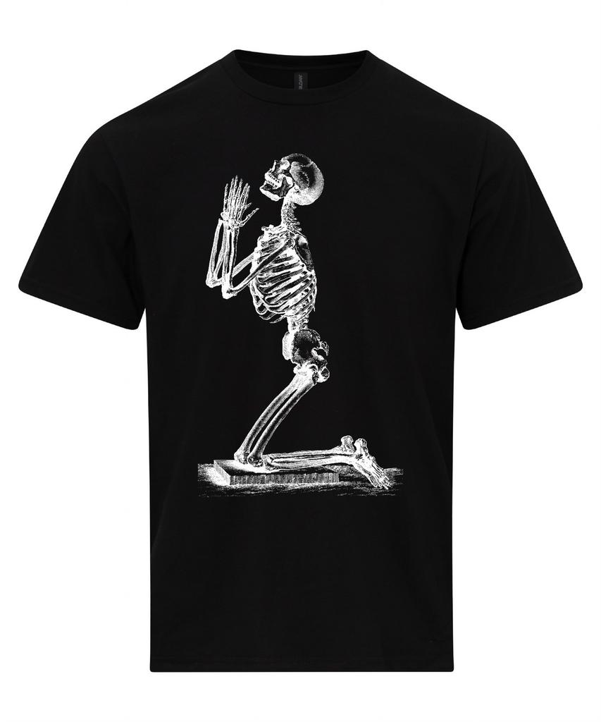 Praying Skeleton by William Cheselden T-Shirt