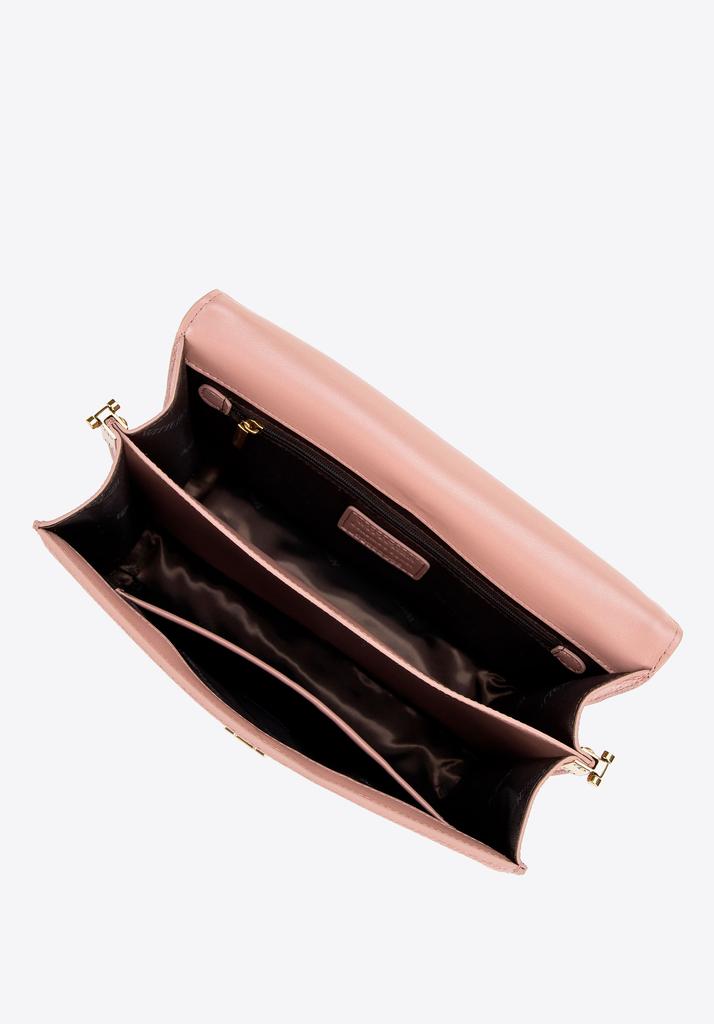 Wittchen Women's Leather Crossbody Bag With Chain, Pink, Natural Leather