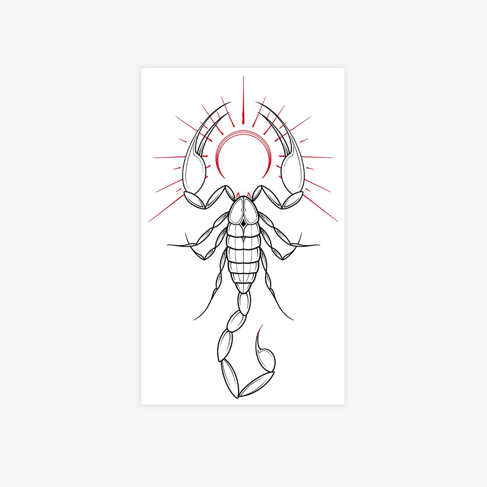 Domineering Scorpion Tattoo Sticker Waterproof And Long-Lasting Non-Reflective High-End Personality Spice Girl Tattoo Sticker 9*15