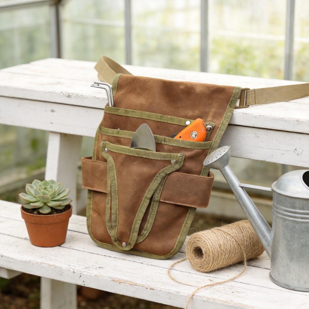 Cintura Portautensili Resistente Con Tasca in Tela Durevole Per Giardinaggio e Riparazioni Domestiche