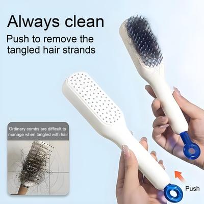 Escova de Cabelo Retrátil Yousheng Cerdas Autolimpantes Massagem no Couro Cabeludo Antiestática Desembaraçante Pente Modelador Portátil Ferramentas de Cabeleireiro para Mulheres
