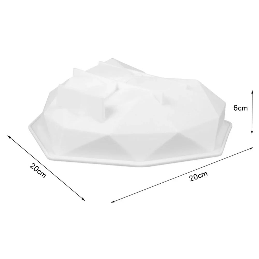 1Pc 3D Diamond Heart Shape Silicone Molds for Baking Sponge Chiffon Mousse Dessert Cake Molds