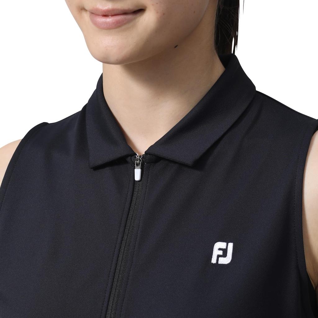 FootJoy Sleeveless Romper Size Women's Shirt, Black, L, FJW-S24-S12, 81963-L